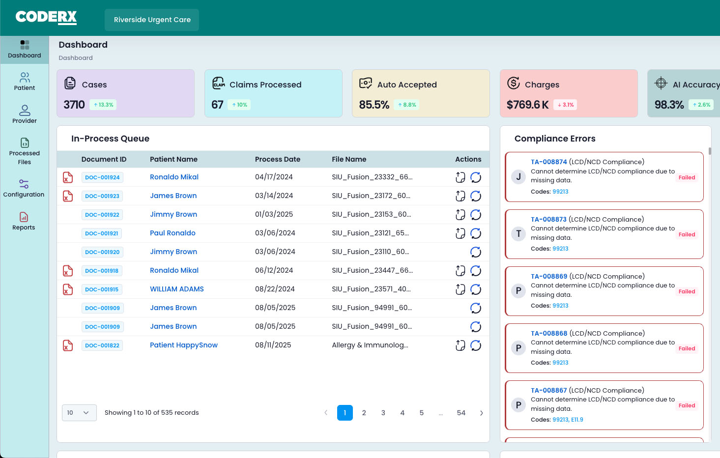Health Coder - Dashboard Image